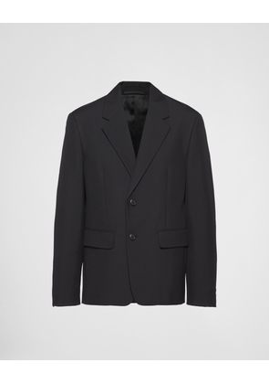 Single-breasted wool blend jacket