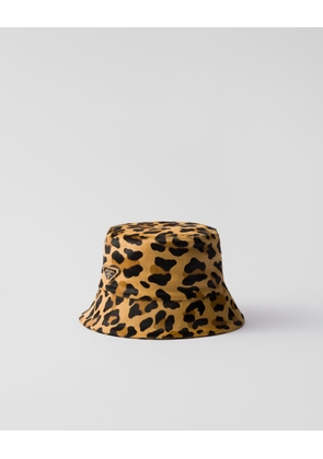 Printed leather bucket hat