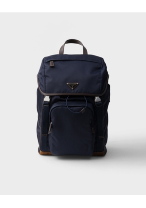 Re-Nylon and leather backpack