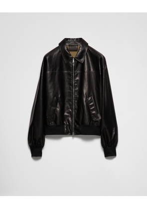 Leather bomber jacket