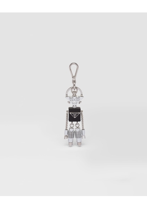 Robot Saffiano leather keychain charm