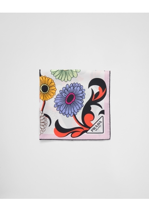 Printed silk twill scarf 55x55