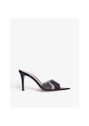 Womens Gianvito Rossi Elle Leather and PVC Heeled Mules