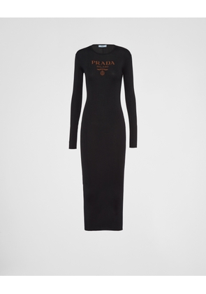 Long silk knit dress