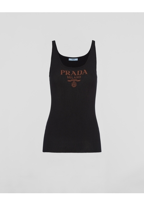 Silk tank top with logo