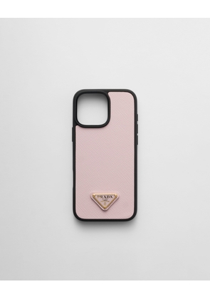 Saffiano leather case for iPhone 16 Pro Max