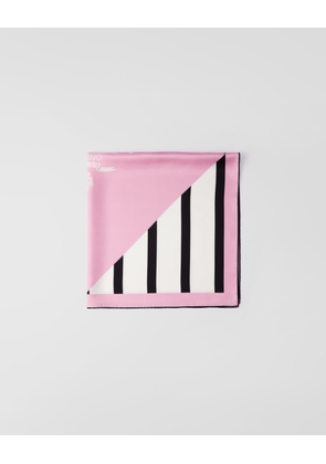 Printed silk twill scarf 90x90