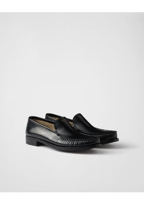 Brushed leather loafers