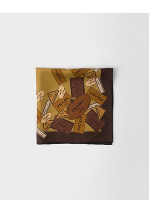 Printed twill scarf 55x55