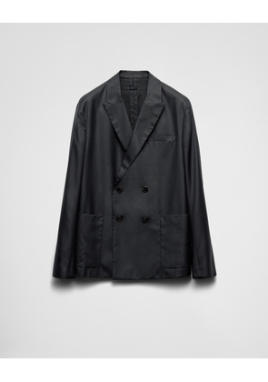 Double-breasted silk jacket