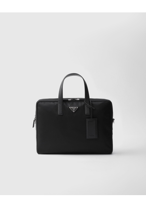 Re-Nylon and Saffiano leather briefcase