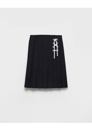 Pleated stretch drill skirt