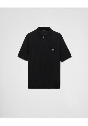 Superfine wool polo shirt