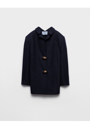 Shetland wool jacket with jewel buttons