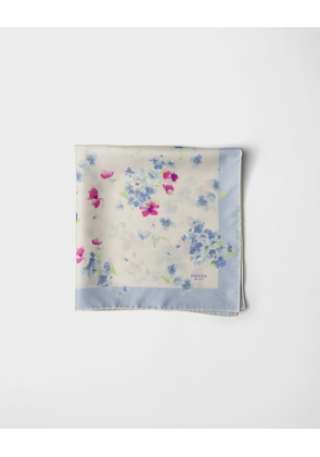 Printed silk twill scarf, 55 X 55 cm