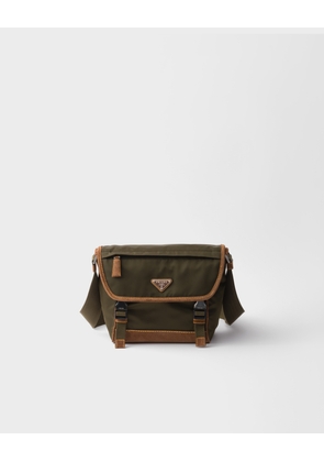 Medium Re-Nylon and suede shoulder bag