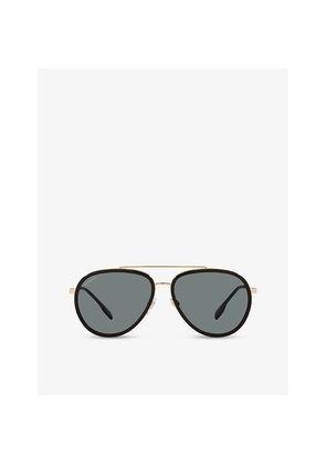 Burberry Be3125 Oliver Pilot-Frame Metal Sunglasses