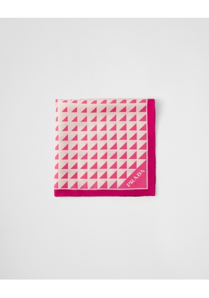 Printed silk twill scarf 55x55