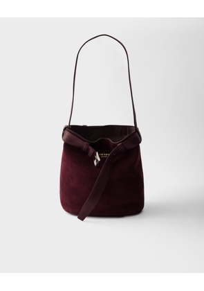 Prada Buckle belted suede bucket bag