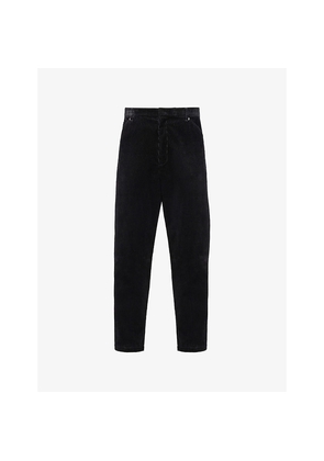 Mens Prada Pinwale Triangle-Plaque Corduroy Cotton Trousers