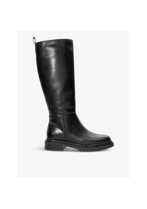 Womens Dune Tilings Flat Leather Knee-High Boots