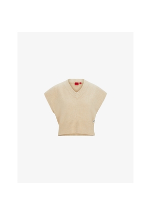 Womens Hugo Relaxed-Fit V-Neck Knitted Top