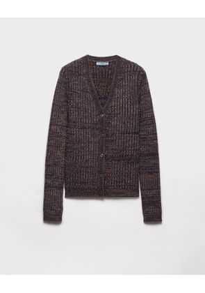 Mouliné wool cardigan