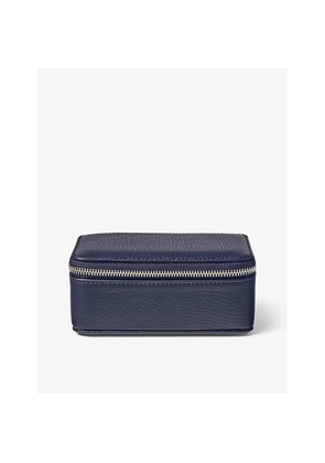 Womens Aspinal Of London Logo-Print Medium Grained-Leather Jewellery Case