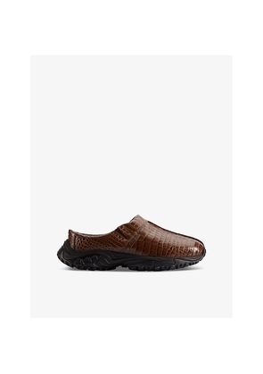 Womens Clarks x Martine Rose Clog 1 Croc-Embossed Leather Clogs