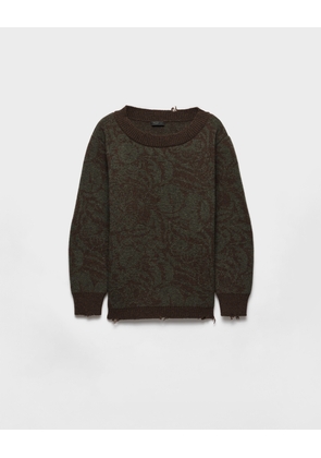 Wide-neck Shetland wool sweater