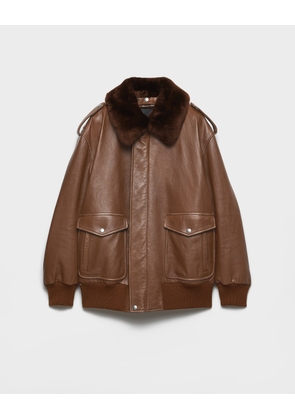 Nappa leather bomber jacket
