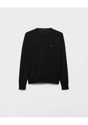 Superfine wool crew-neck sweater