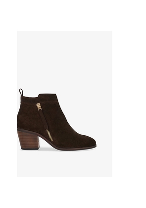 Womens Dune Paicing Pointed-Toe Suede Heeled Ankle Boots