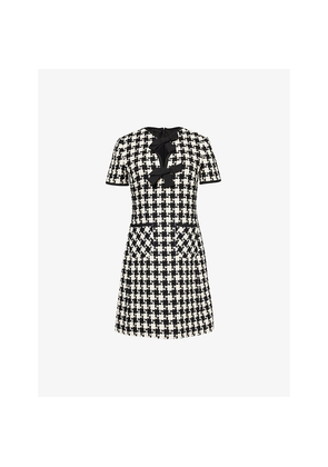 Womens Valentino Garavani Damier Tweed Knitted Mini Dress