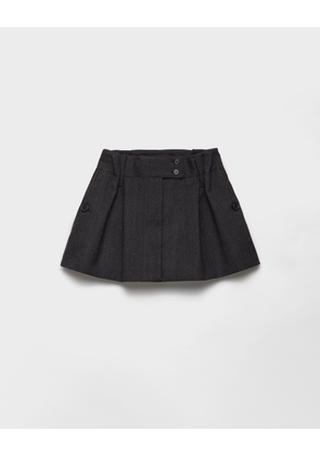 Chevron wool mini skirt