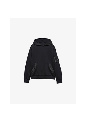 Mens Prada Re-Nylon Panelled Cotton-Jersey Hoody