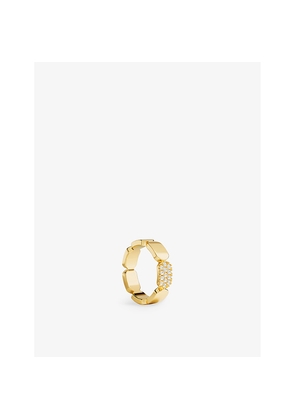Womens Apm Monaco Dainty 18ct Yellow Gold-Plated Alloy and Cubic Zirconia Ring