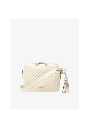 Womens Aspinal Of London Interlock-Weave Leather Camera Bag
