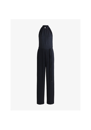 Womens Boss Plissé-Pleats Sleeveless Jersey Jumpsuit