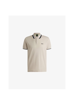 Mens Boss Branded Short-Sleeve Cotton Polo Shirt