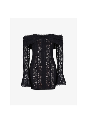 Womens House of CB Sadie Off-Shoulder Lace Mini Dress