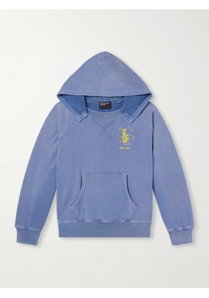 Enfants Riches Déprimés - Logo-Print Cotton-Jersey Hoodie - Men - Blue - M