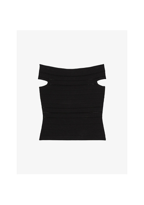 Womens Reiss Alessia Off-Shoulder Slim-Fit Stretch-Knit Top