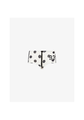 Womens Jaded London Polka-Dot Number-Print Stretch-Jersey Football Shorts