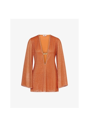 Womens Oseree Lumière Metallic Woven Kaftan