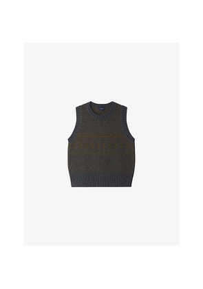 Womens Soeur Namaste Jacquard-Pattern Merino-Wool Vest