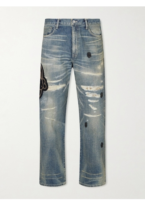 Neighborhood - Chito Savage Appliquéd Distressed Straight-Leg Jeans - Men - Blue - S
