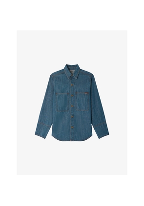 Womens Soeur Garance Chest-Pocket Denim Shirt