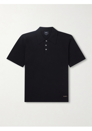 A.P.C. - Logo-Intarsia Cotton Polo Shirt - Men - Black - S