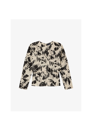 Womens Soeur Feryel Abstract-Pattern Silk Blouse